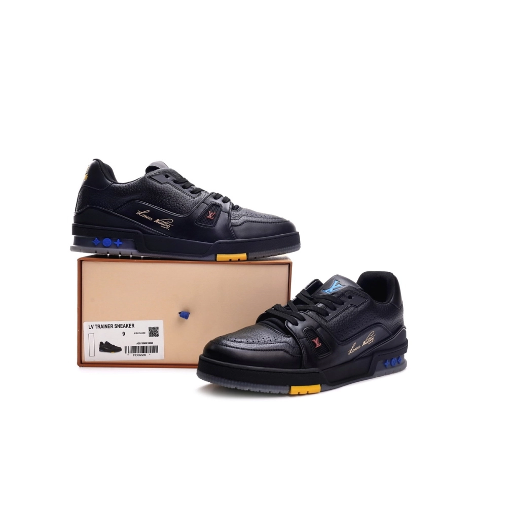 Louis Vuitton Trainer Black Litchi Pattern FD0226