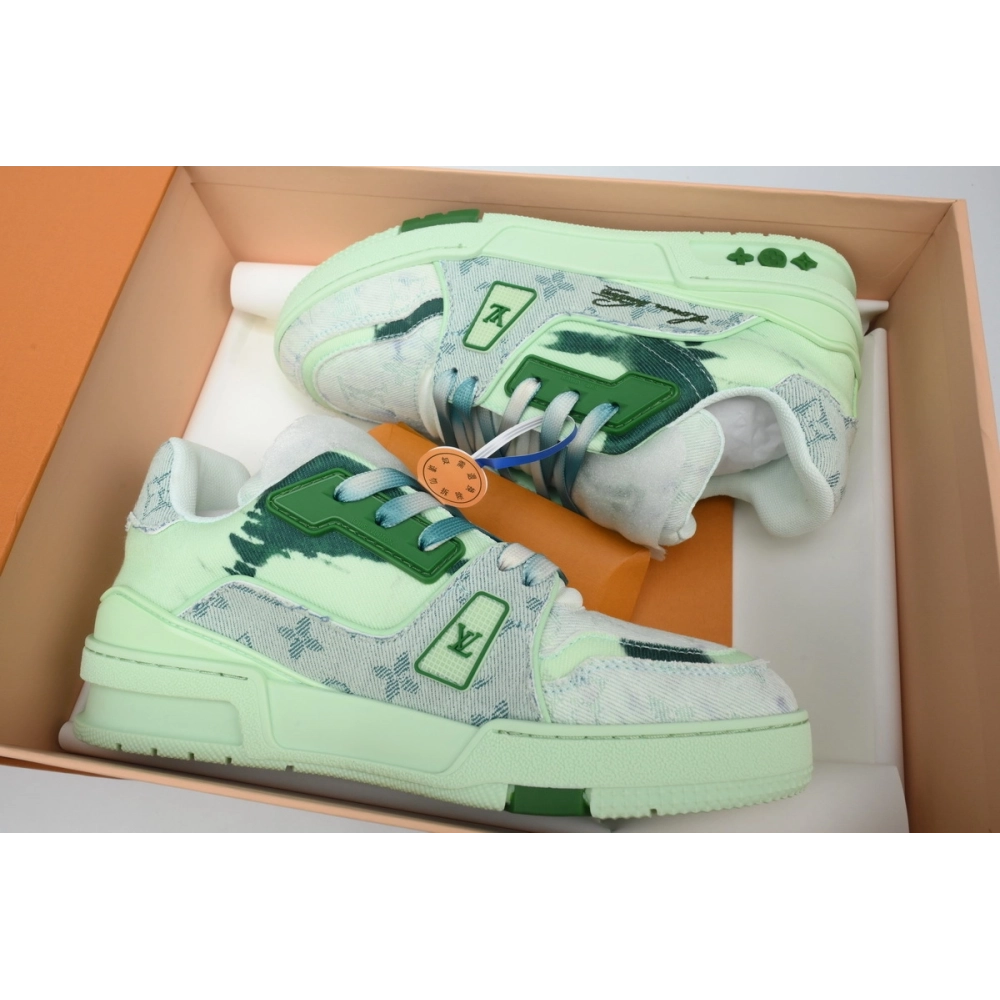 Louis Vuitton Trainer Sneaker Rendering Green 1ACVNX