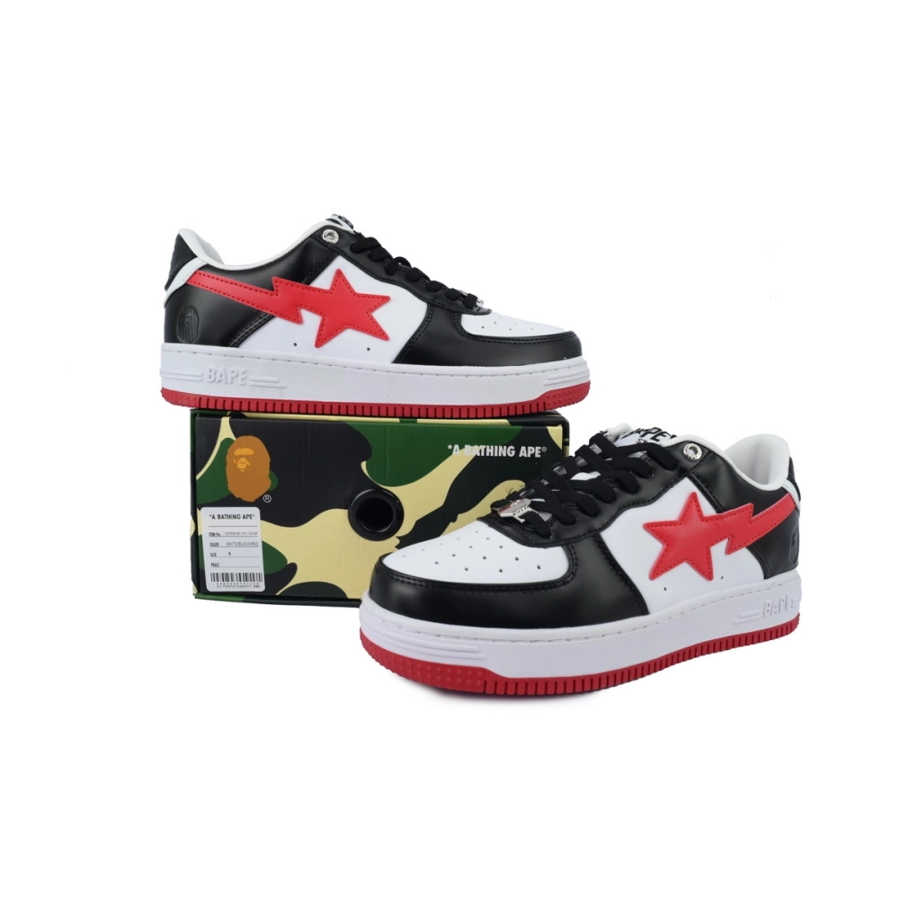 A Bathing Ape Bape SK8 Sta White Black Red OZXSHM-191-303M