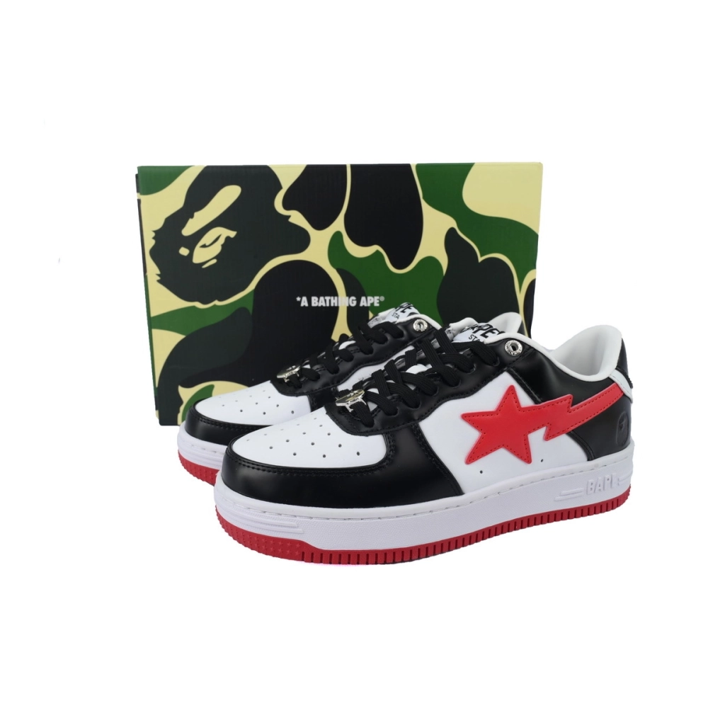 A Bathing Ape Bape SK8 Sta White Black Red OZXSHM-191-303M
