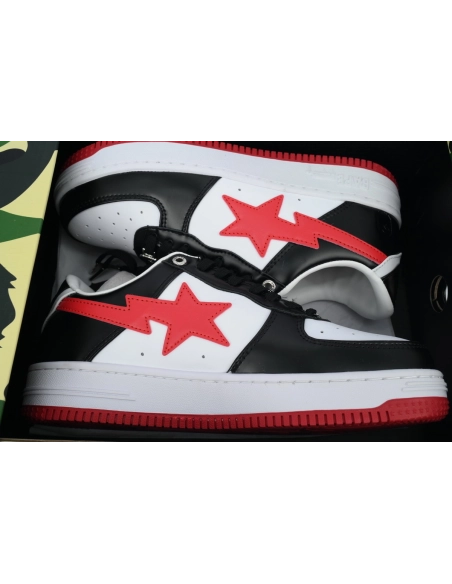 A Bathing Ape Bape SK8 Sta White Black Red OZXSHM-191-303M