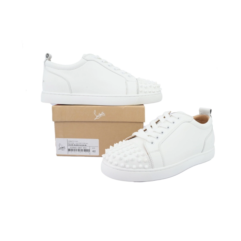 Christian Louboutin Louis Junior Spikes Flat White
