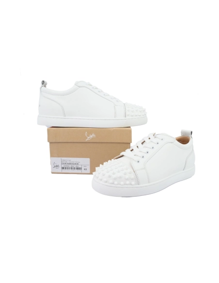 Christian Louboutin Louis Junior Spikes Flat White