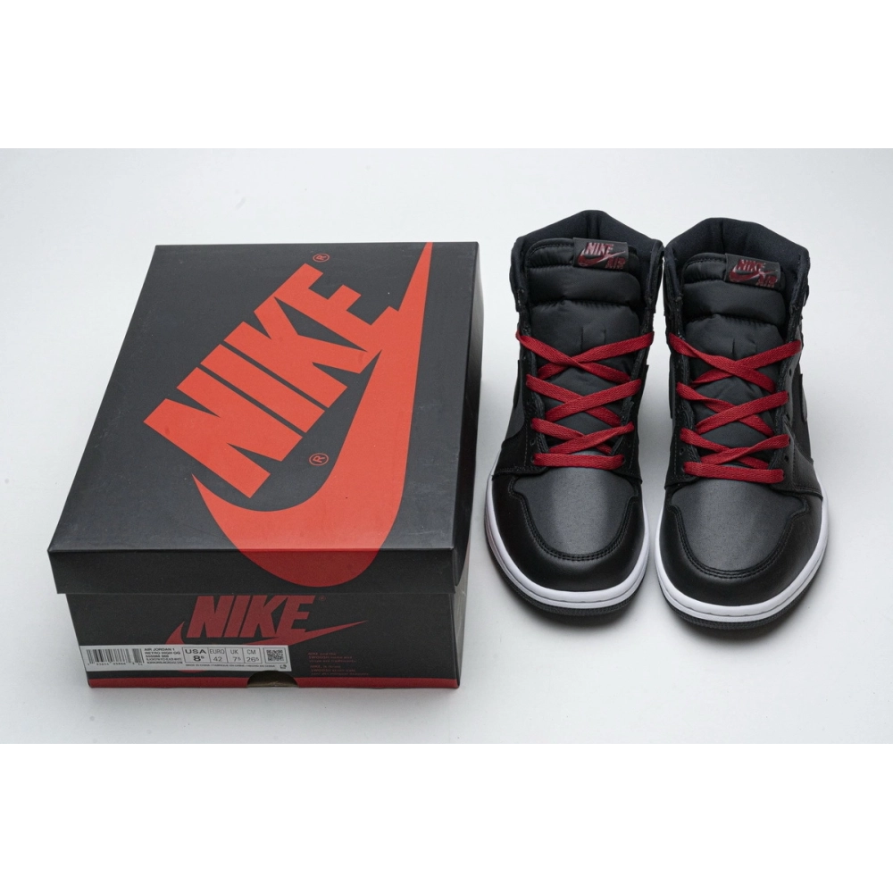 Air Jordan 1 Retro High Black Satin Gym Red 555088-060