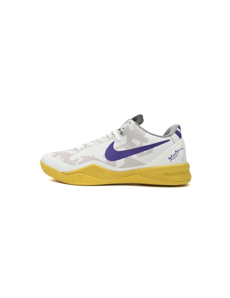 Nike Kobe 8 Low White Purple Yellow 555035-101