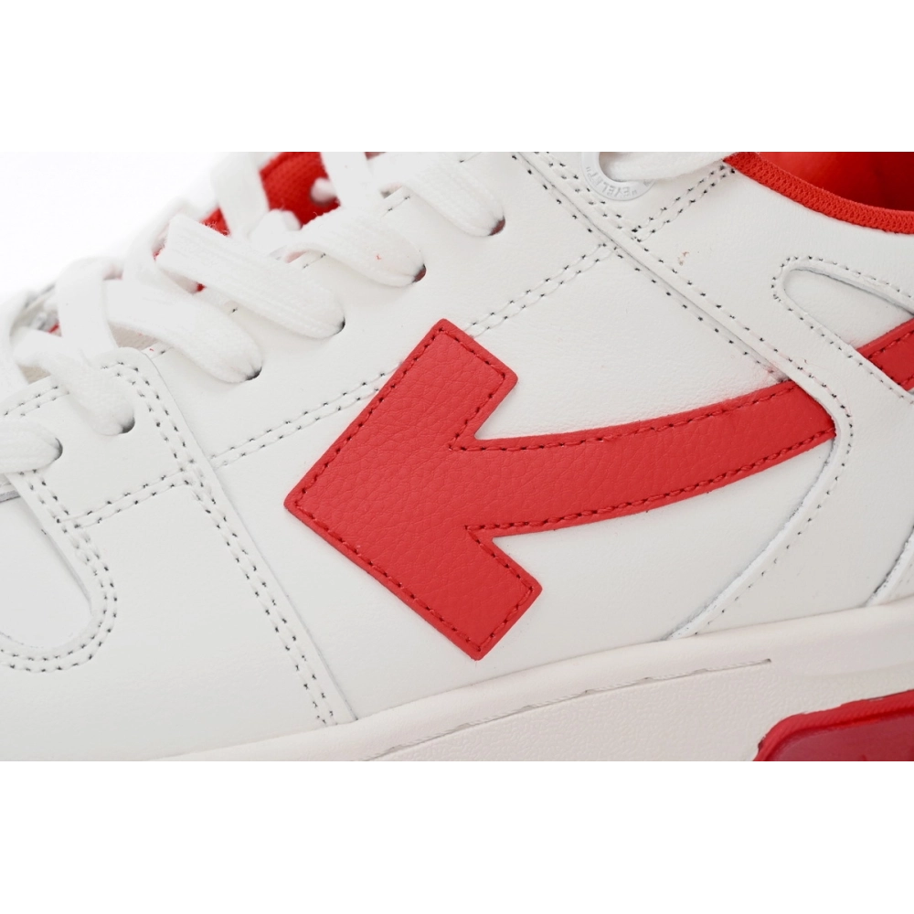 Off-White Out Of Office OOO Low Tops White Red OMIA189F22LEA0010125