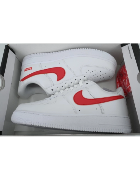 Nike Supreme x Air Force 1 LowBox Logo-Speed RedShanghai Exclusive CU9225-101