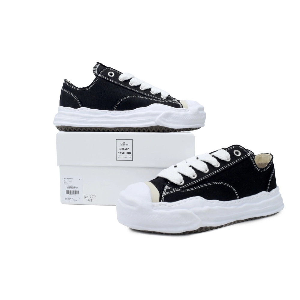 Mihara Yasuhiro Hank OG Sole Canvas Low Black And White NO.777