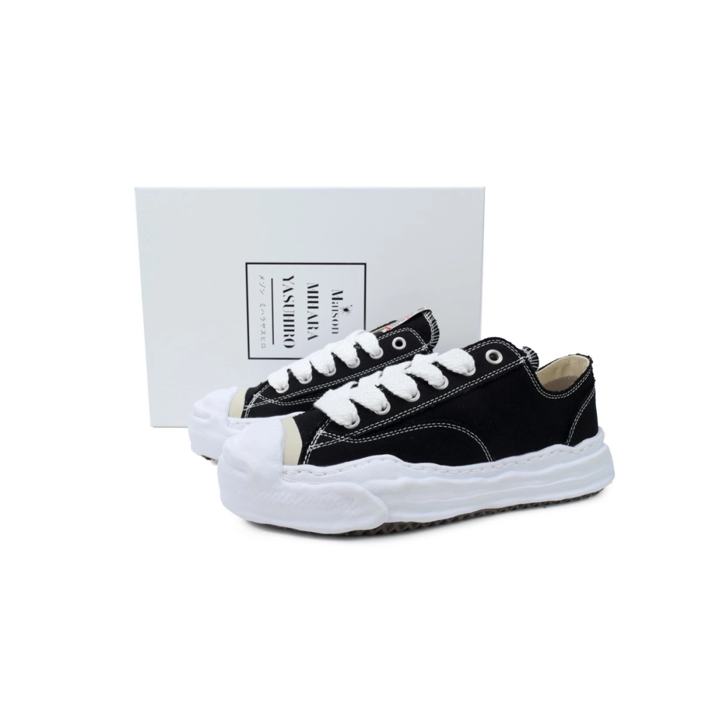 Mihara Yasuhiro Hank OG Sole Canvas Low Black And White NO.777