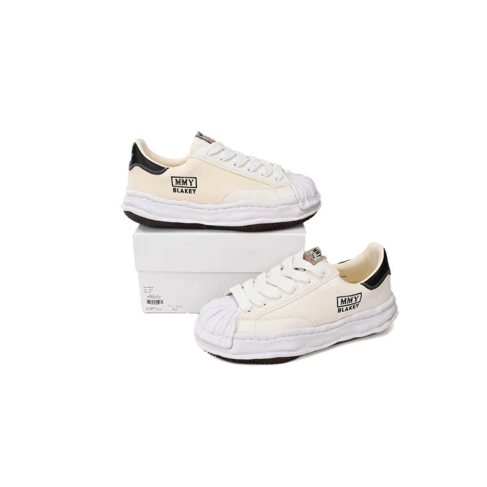 Maison Mihara Yasuhiro Blakey OG Sole Canvas Low All White Black Tail A08FW735 NO.763