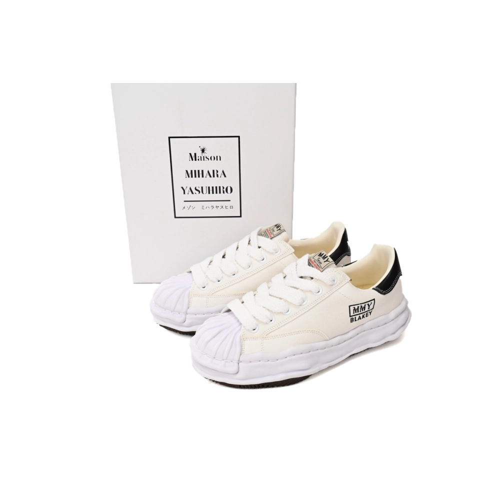 Maison Mihara Yasuhiro Blakey OG Sole Canvas Low All White Black Tail A08FW735 NO.763