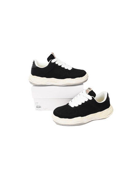 Maison Mihara Yasuhiro Wayne OG Sole Washed Canvas Low Black Grey Sole A08FW708 NO.769
