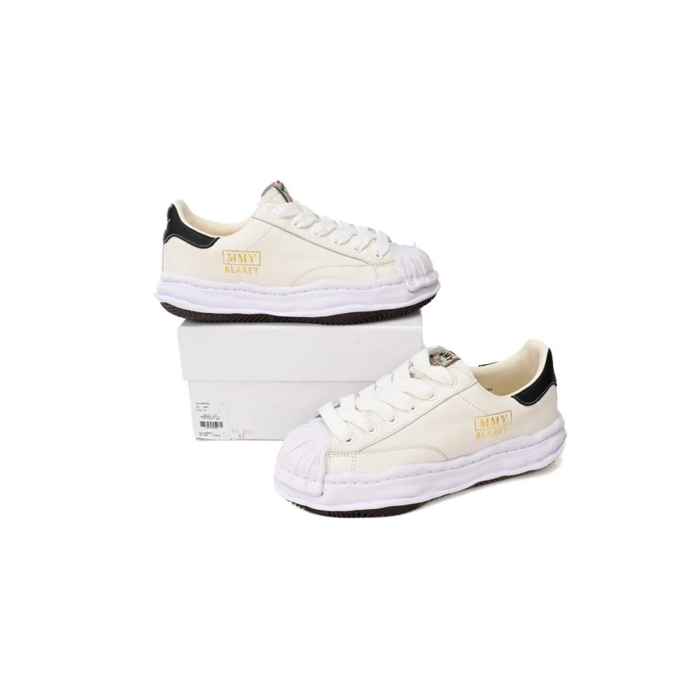 Maison Mihara Yasuhiro Blakey OG Sole Leather Low White Black Gold A06FW702 NO.702