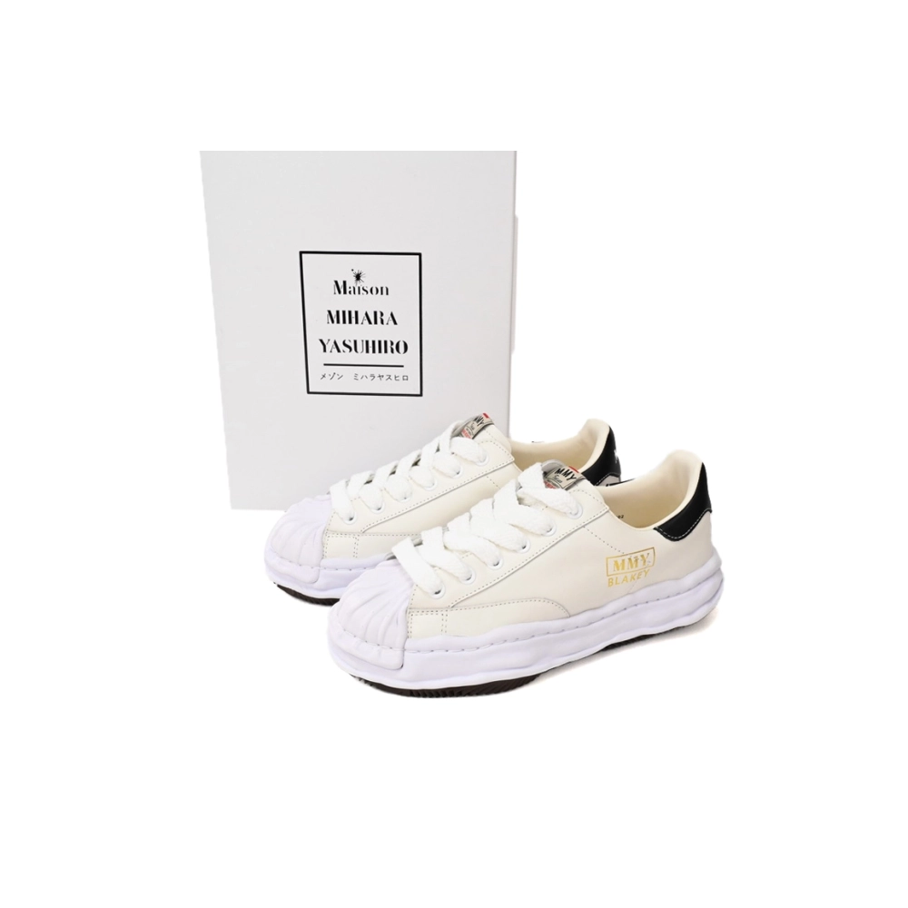Maison Mihara Yasuhiro Blakey OG Sole Leather Low White Black Gold A06FW702 NO.702