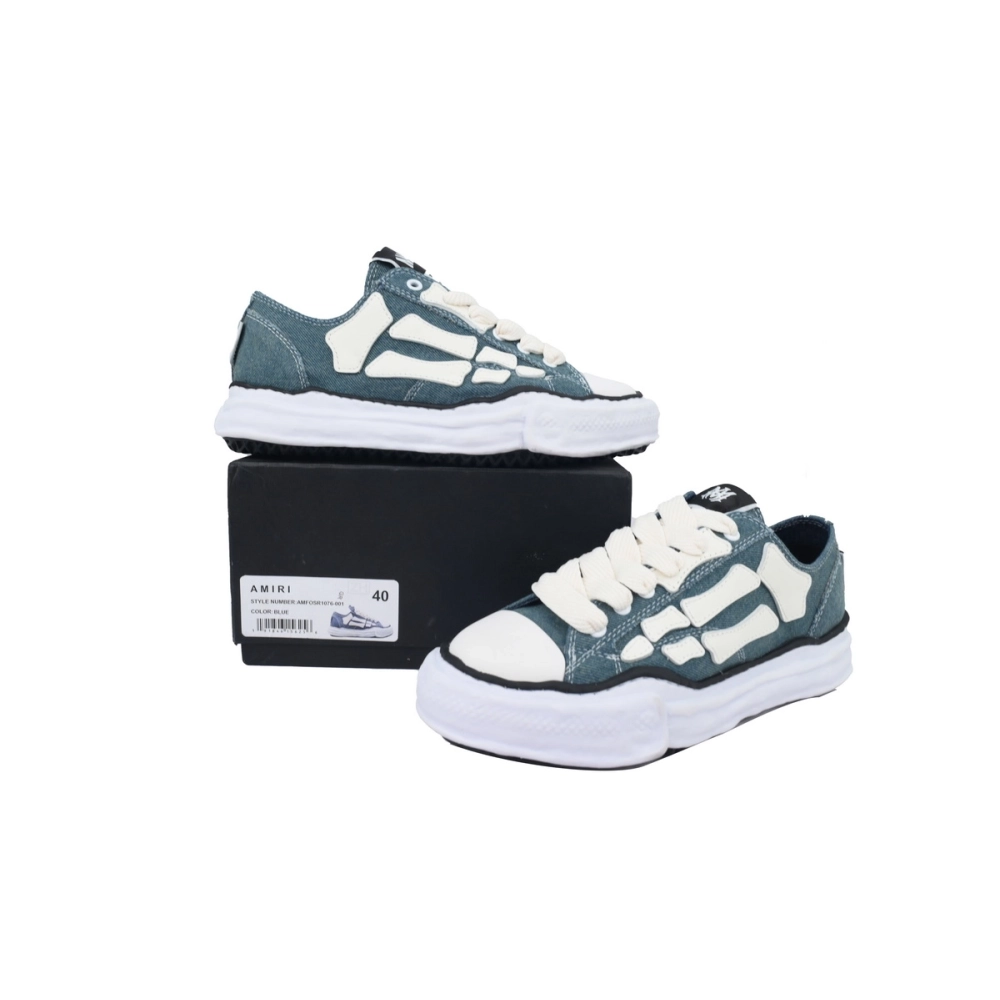 Maison Mihara Yasuhiro Alabaster x Amiri MMY Bones Skel-Top Low White Blue