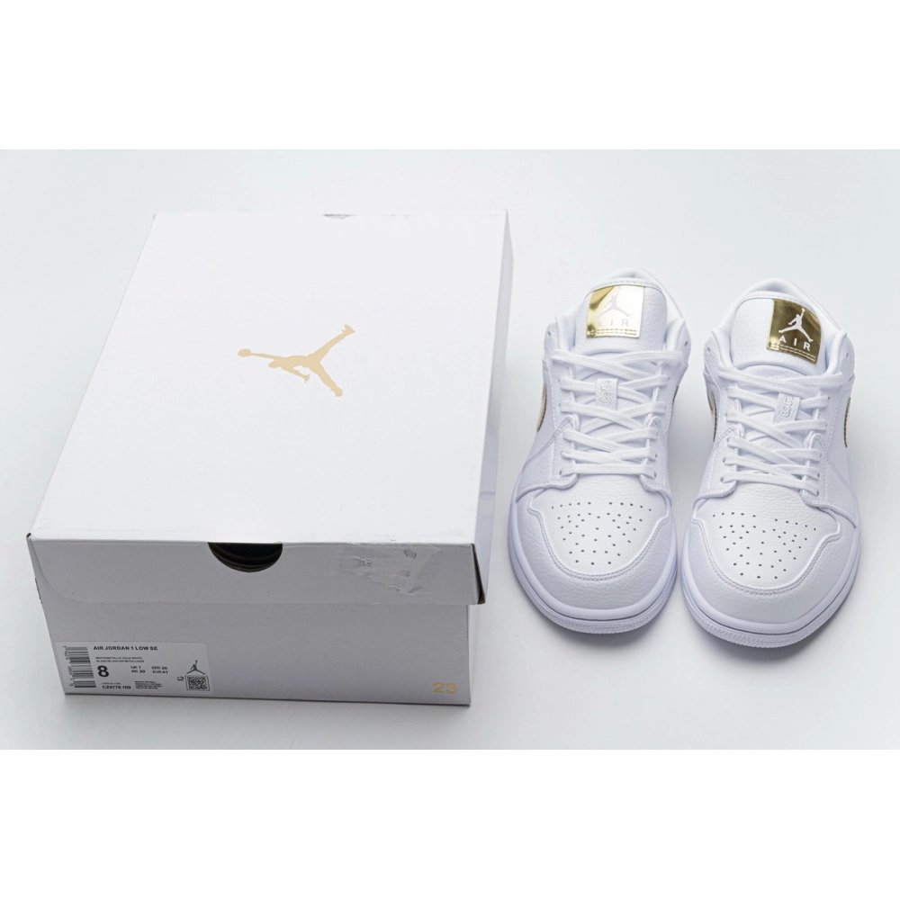 Air Jordan 1 Low White Metallic Gold CZ4776-100