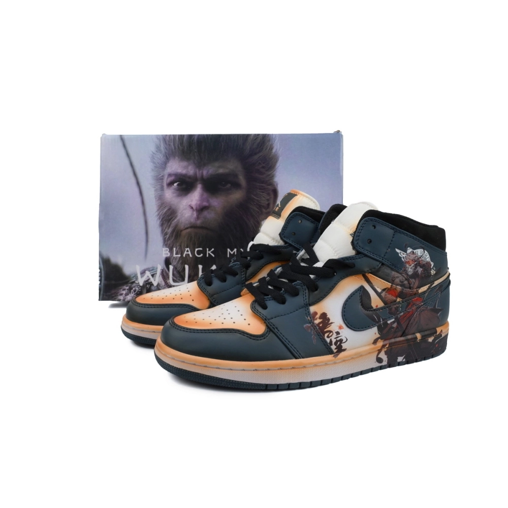 Air Jordan 1 Mid Black Myth Wukong v3 Shoes Sneakers 554724-411
