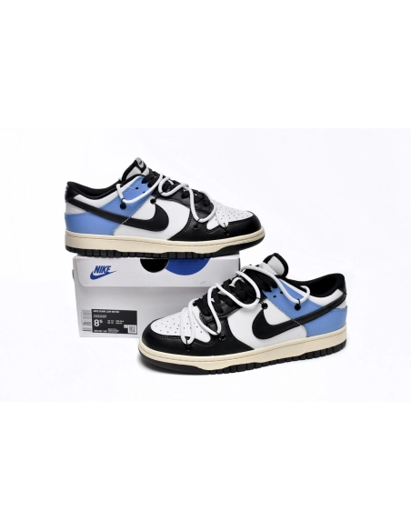 Nike SB Dunk Low Strap Black and White Blue DD1391-100 (Limited customized)