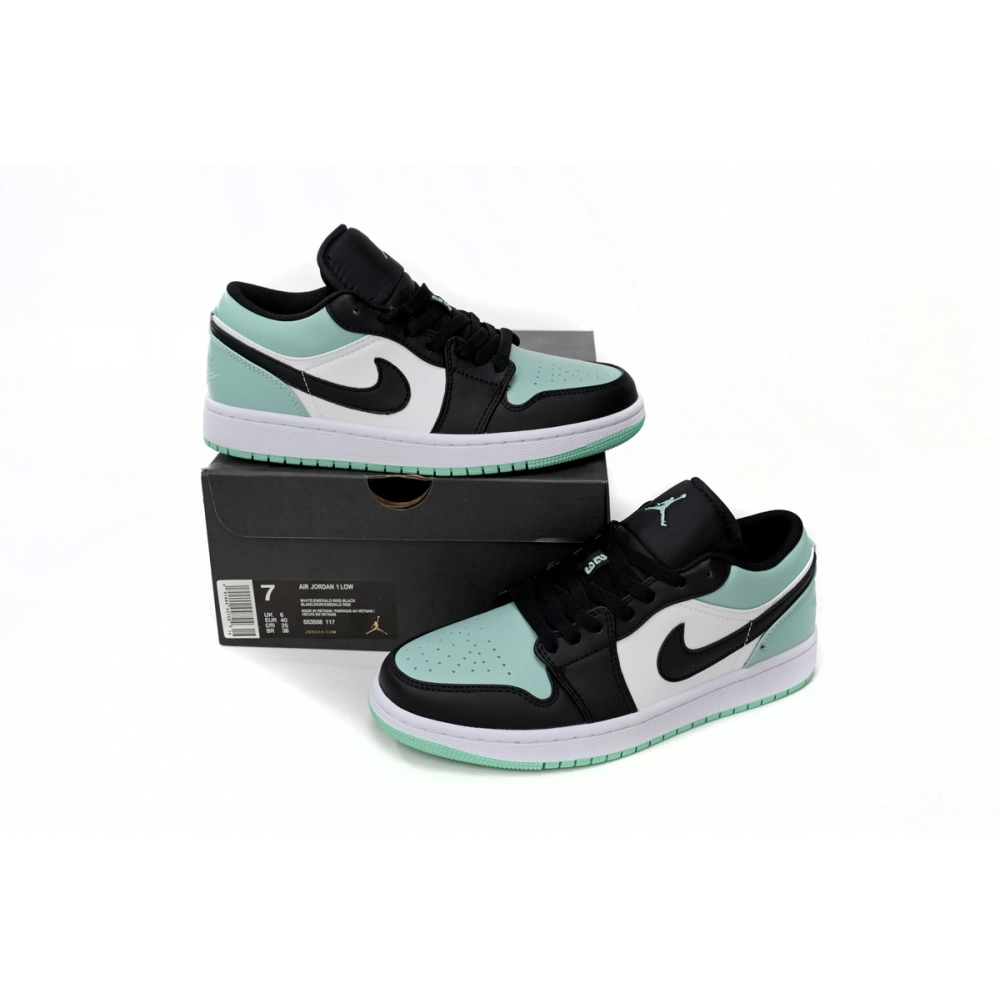 Air Jordan 1 Low Emerald Toe 553558-117