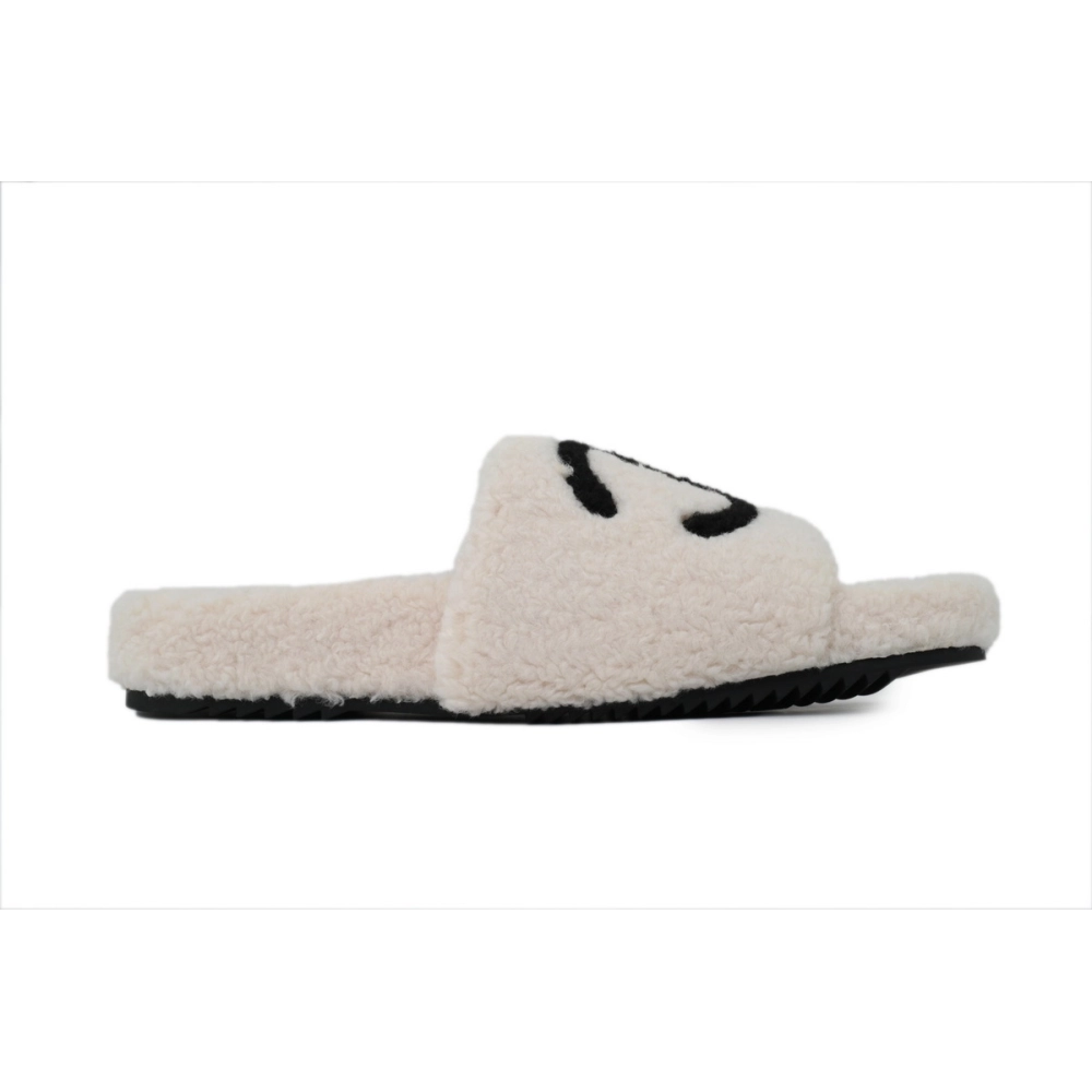 Chanel Wool Slippers White