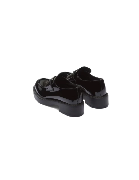 Prada Chocolate 50mm Loafer Black Brushed Leather 1D246M JHR FO002 F B050