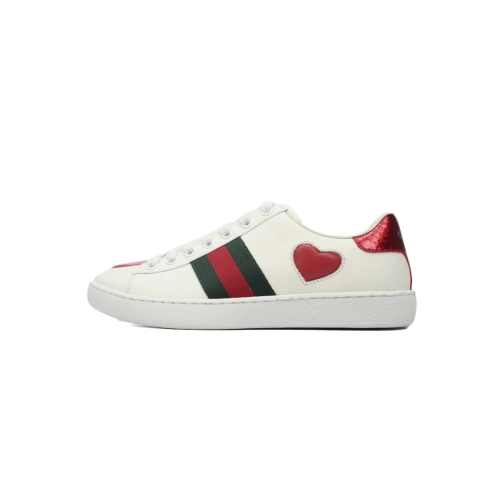 Gucci Ace Embroidered Hearts White
