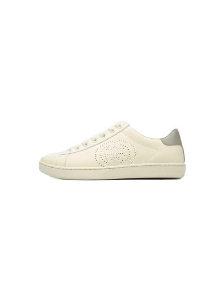 Gucci Ace Perforated Interlocking G White Gray