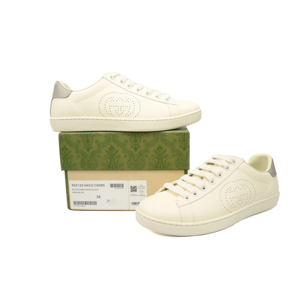 Gucci Ace Perforated Interlocking G White Gray
