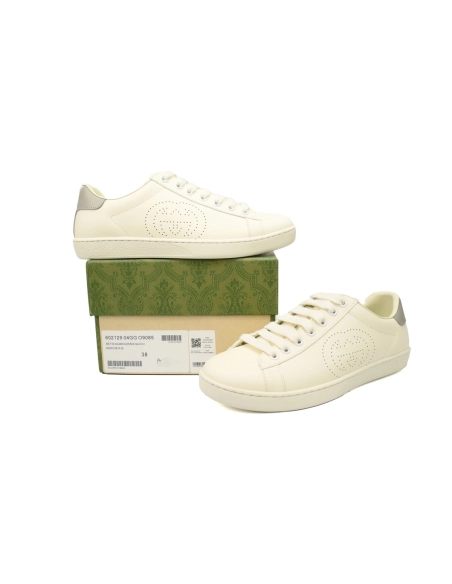 Gucci Ace Perforated Interlocking G White Gray