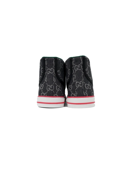 Gucci Tennis 1977 High Top Sneakers Denim Mini GG Black