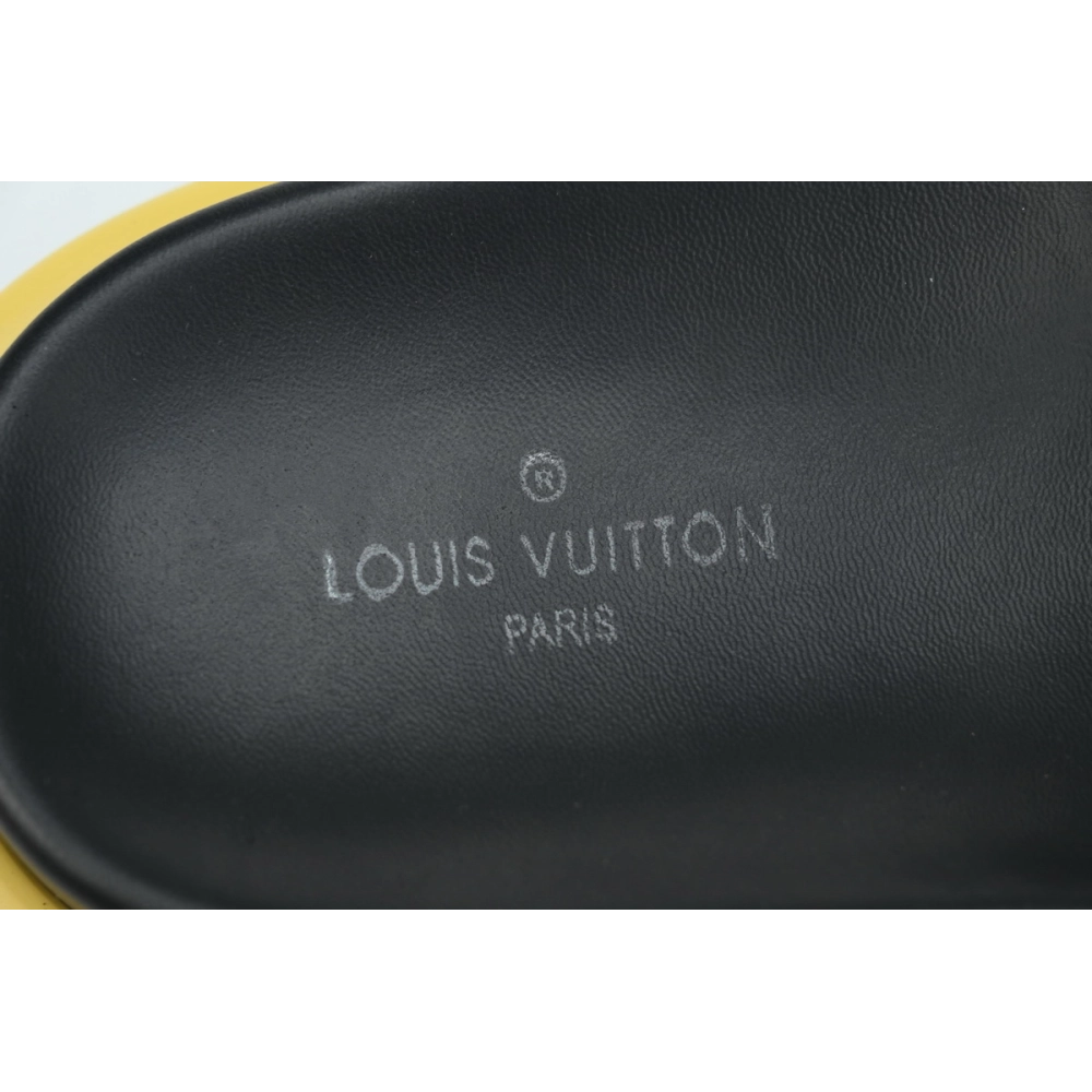 Louis Vuitton Pool Pillow Flat Comfort Mules Black Gray Metal Label