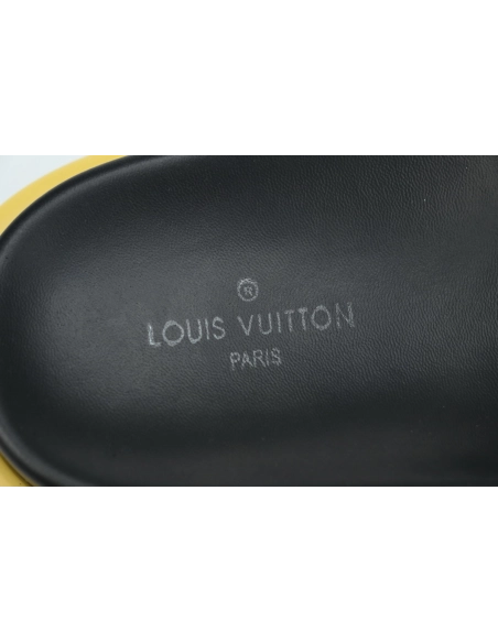 Louis Vuitton Pool Pillow Flat Comfort Mules Black Gray Metal Label