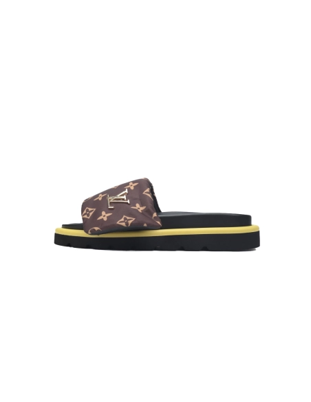 Louis Vuitton Pool Pillow Flat Comfort Mules Brown Metal Label