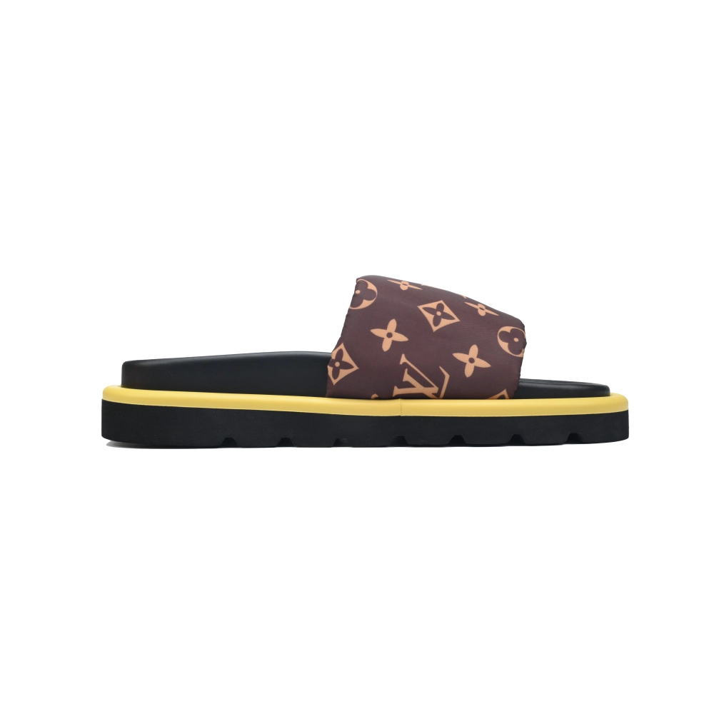 Louis Vuitton Pool Pillow Flat Comfort Mules Brown Metal Label