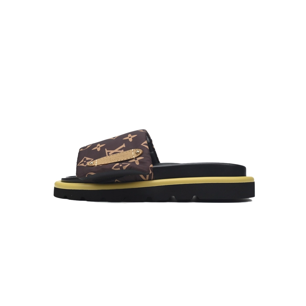 Louis Vuitton Pool Pillow Flat Comfort Mules Brown Yellow Label