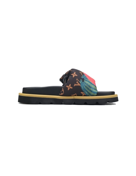 Louis Vuitton Pool Pillow Flat Comfort Mules Color Matching Pumpkin Red And Blue