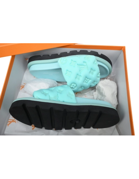 Louis Vuitton Pool Pillow Flat Comfort Mules Light Blue