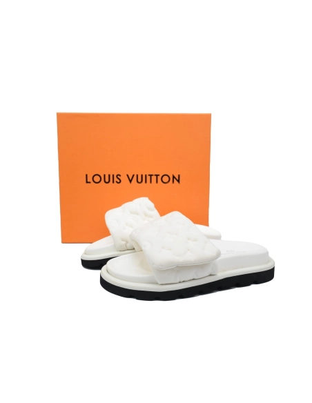Louis Vuitton Pool Pillow Flat Comfort Mules White