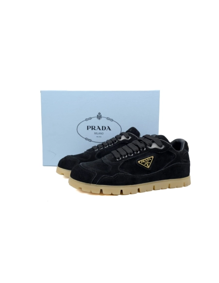 Prada Trail Suede Sneakers Black