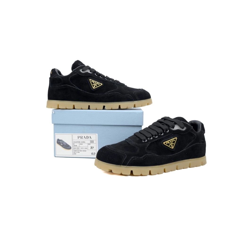 Prada Trail Suede Sneakers Black