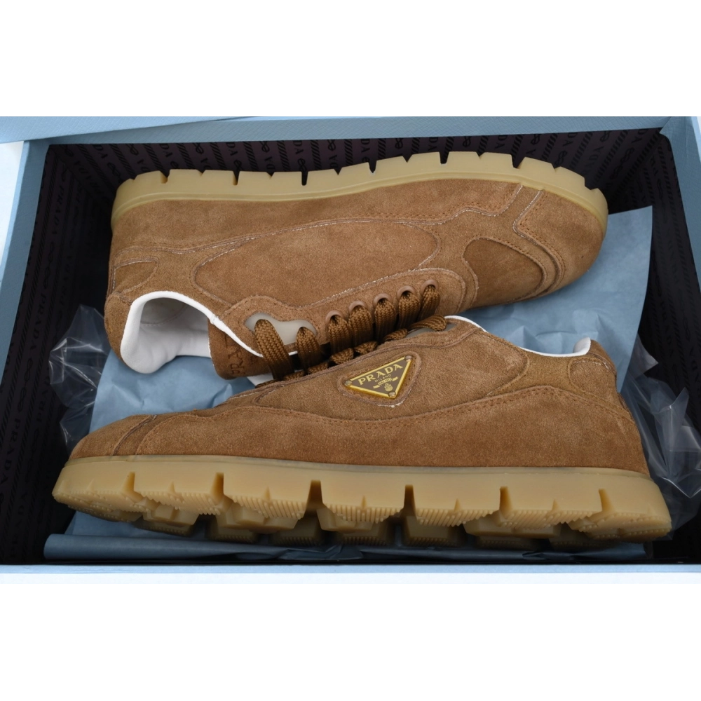Prada Trail Suede Sneakers Brown