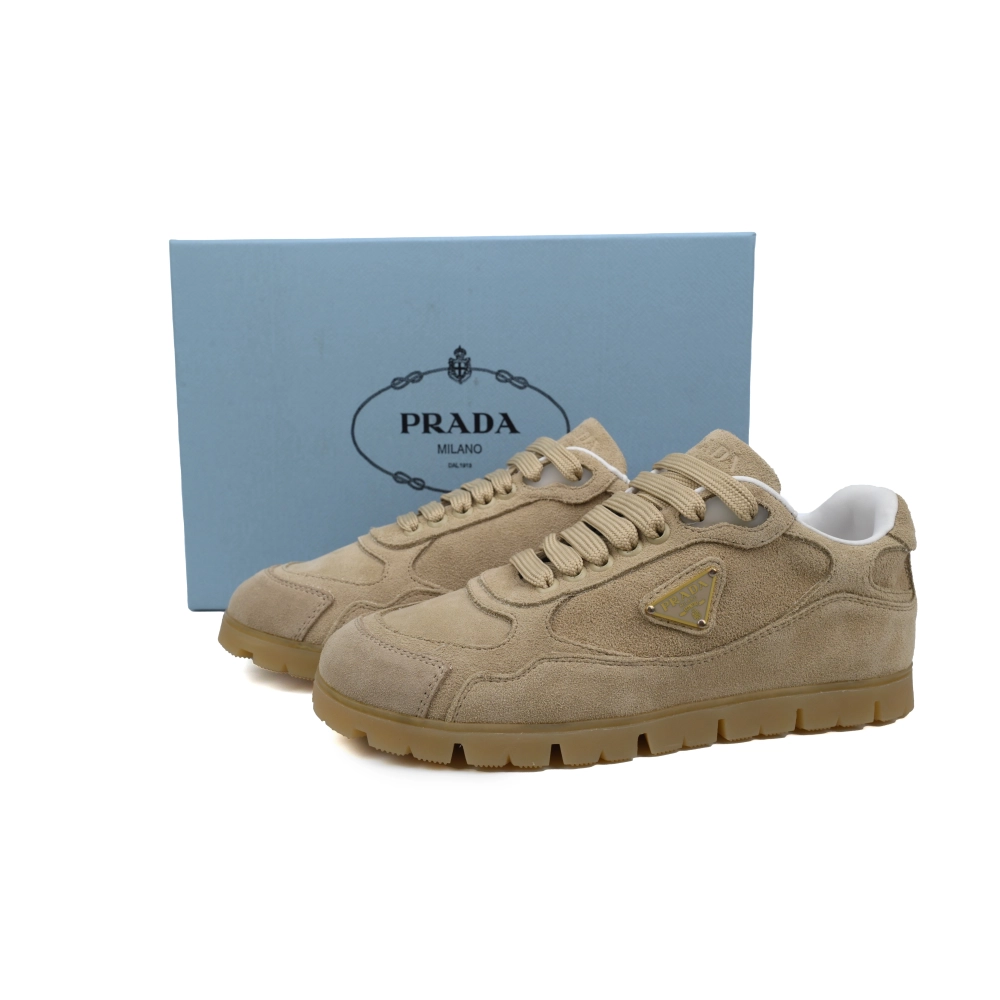 Prada Trail Suede Sneakers Khaki