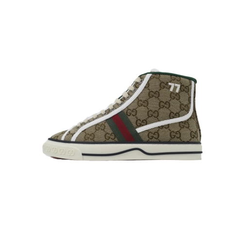 Gucci Tennis 1977 High Top Sneakers Denim Mini GG Apricot