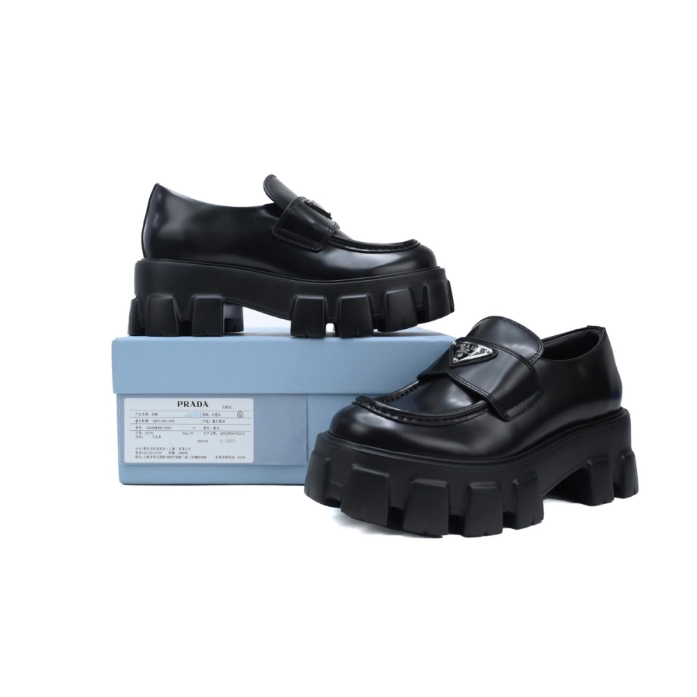 Prada Monolith leather loafers Black