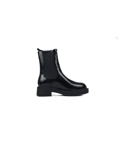 Prada Leather Ankle Boots Black