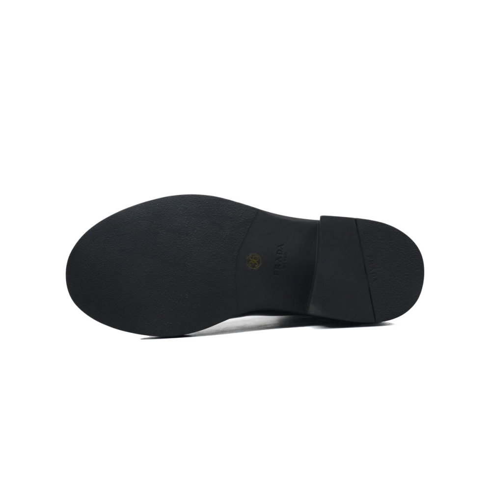 Prada Leather Ankle Boots Black