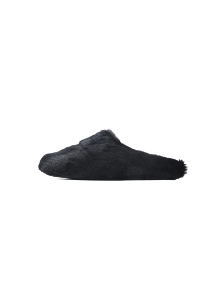 Marni Long-hair Calfskin Fussbett Sabot Black SBMR000600P412200N99