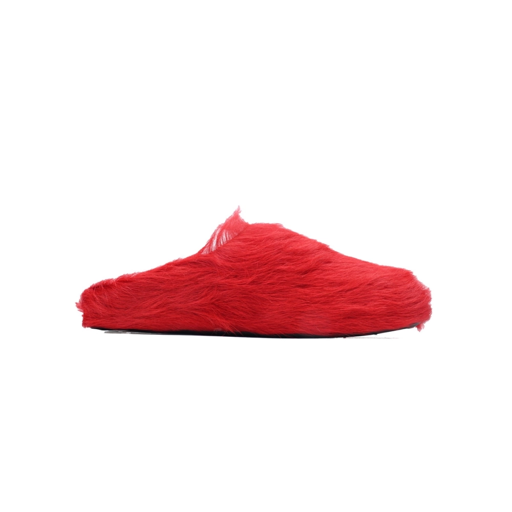Marni Long-hair Calfskin Fussbett Sabot Red SBMS004601P412200R66