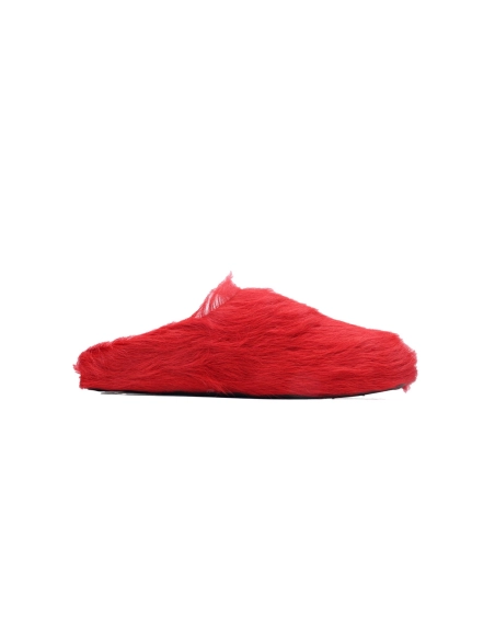 Marni Long-hair Calfskin Fussbett Sabot Red SBMS004601P412200R66
