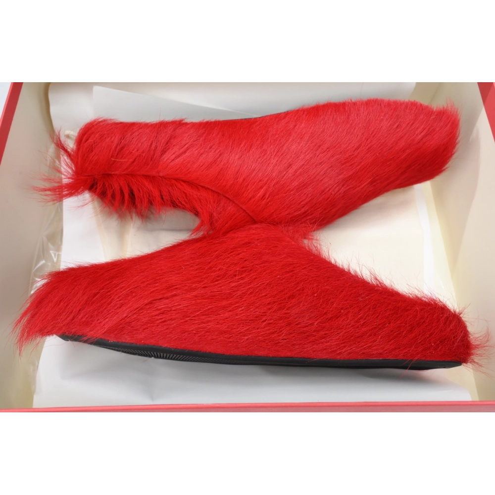 Marni Long-hair Calfskin Fussbett Sabot Red SBMS004601P412200R66